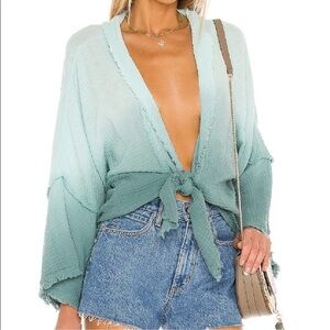 Blue coverup and/or top, size M